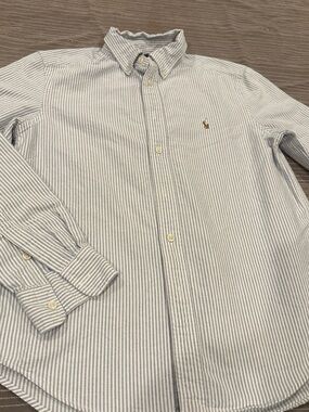 Ralph Lauren Men's Blue & White Stripe Button-Down Shirt